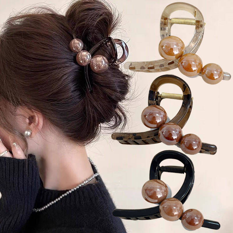 Hair Claw Clip Set - Korean Pearl Cross Hair Claws Crabs