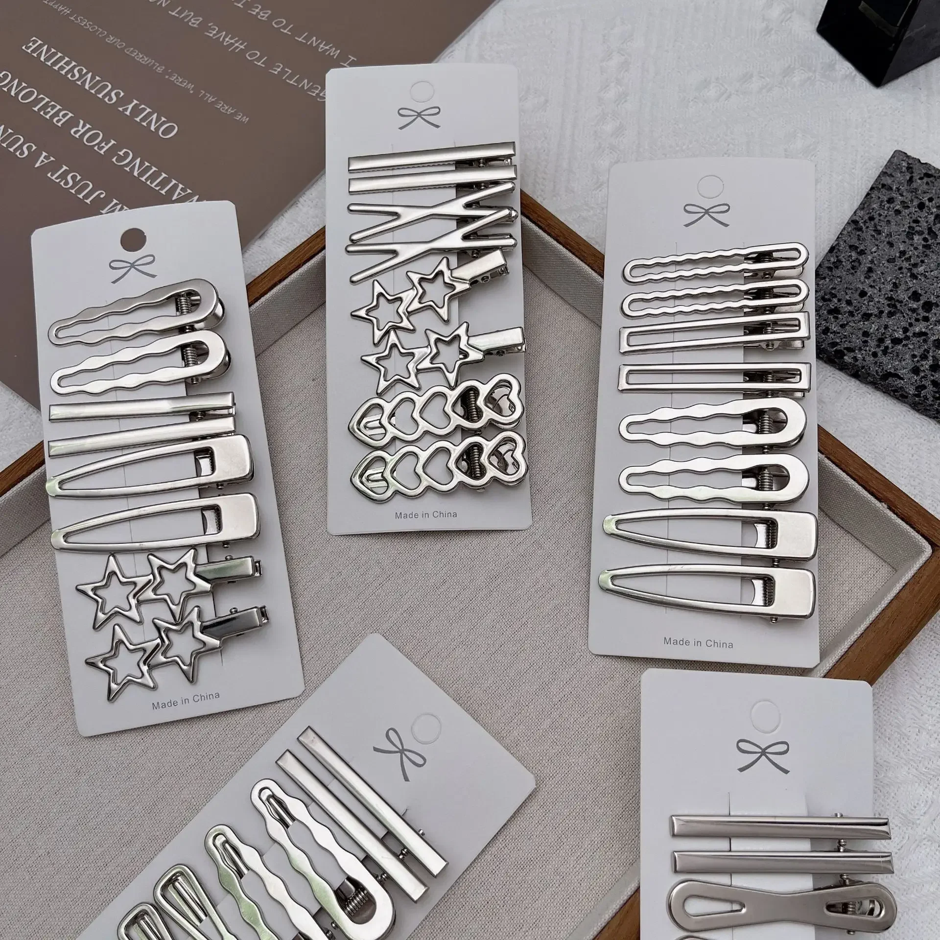 Women Accessories Combo - Sliver Metal Hair Clips Women Girls
