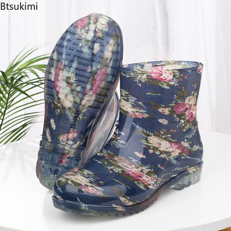 Women Kitchen Accessories - Fashion Women's Waterproof Rain Boots Warm