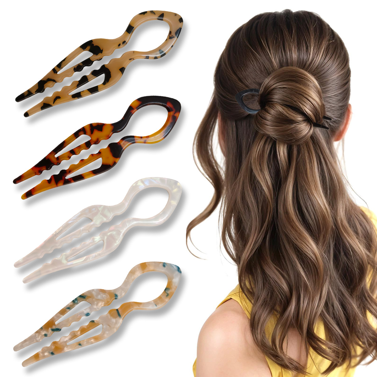 U-Shaped Hair Sticks Tortoises - Women'S Accessories H&M 评论和价格