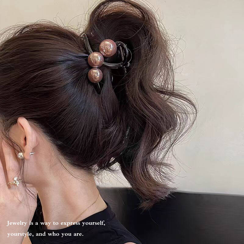 Korean Pearl Cross Hair Claws  - Hair Claw Clip Set 评论和价格