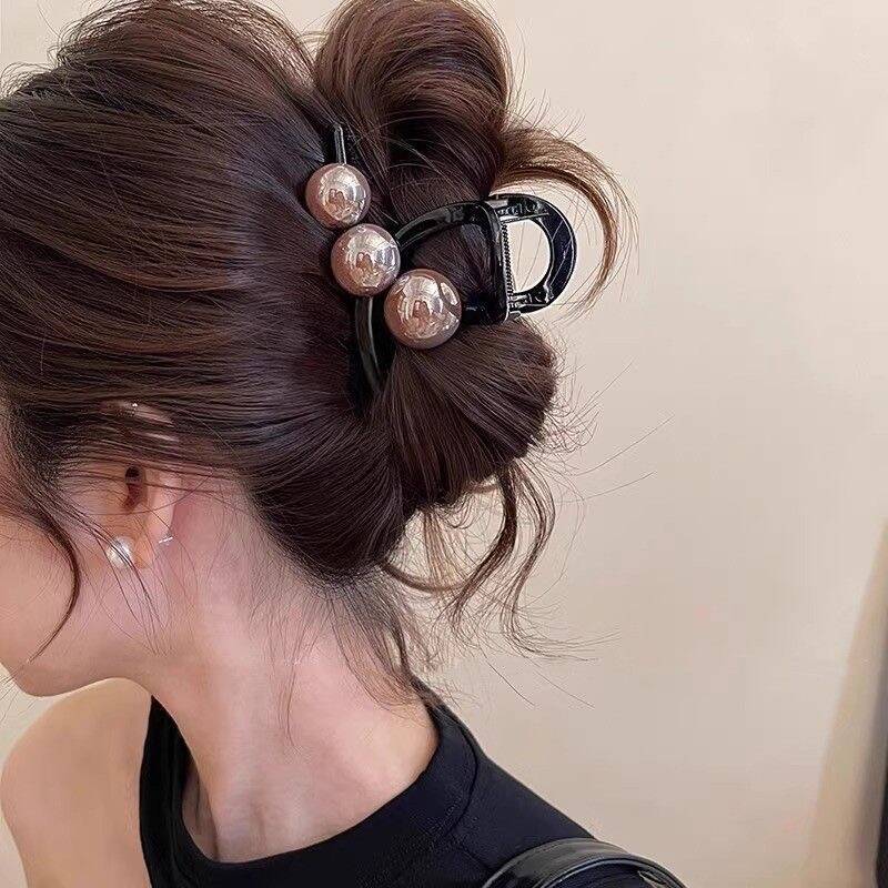 Korean Pearl Cross Hair Claws  - Hair Claw Clip Set 评论和价格