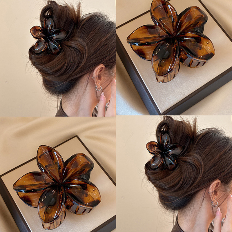Korean Hawaiian Gradient Flowe - Hair Claw Clip Set 评论和价格