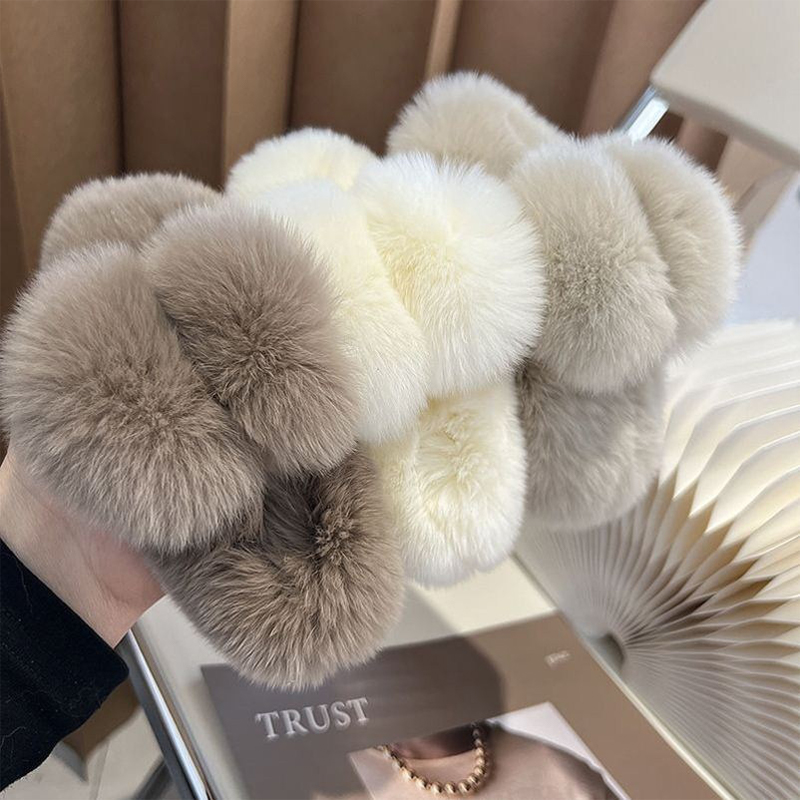 Winter Faux Fur Hair Claw Rabb - Hair Claw Clip Set 评论和价格