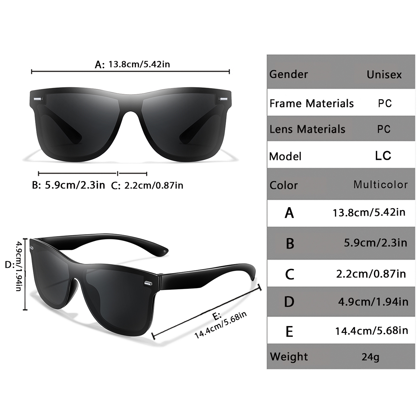 Men Women Fashion Windproof Sq - Sunglasses Oversized Square 评论和价格