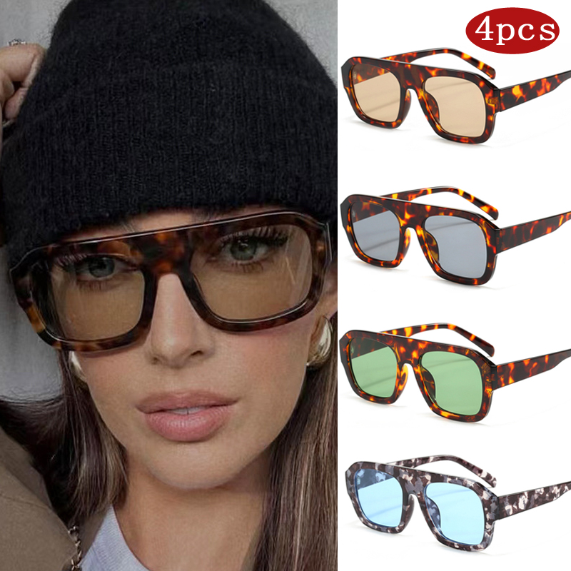Car Sunglasses 1/4pcs Trendy O - Sunglasses Oversized Square 评论和价格