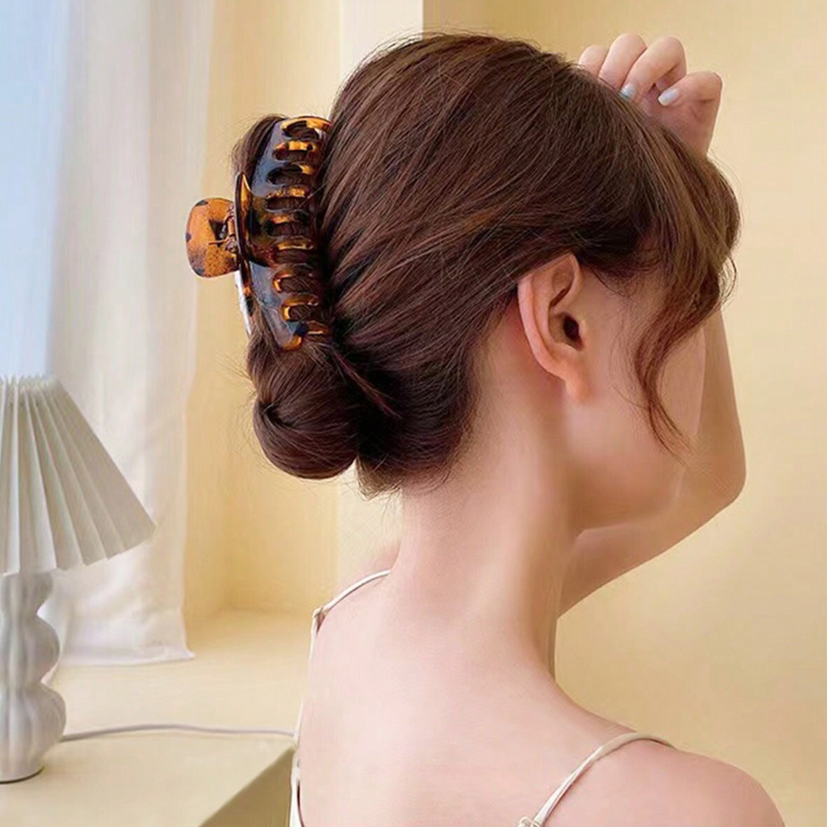 4PCS women's multi-color resin - Hair Claw Clip Set 评论和价格