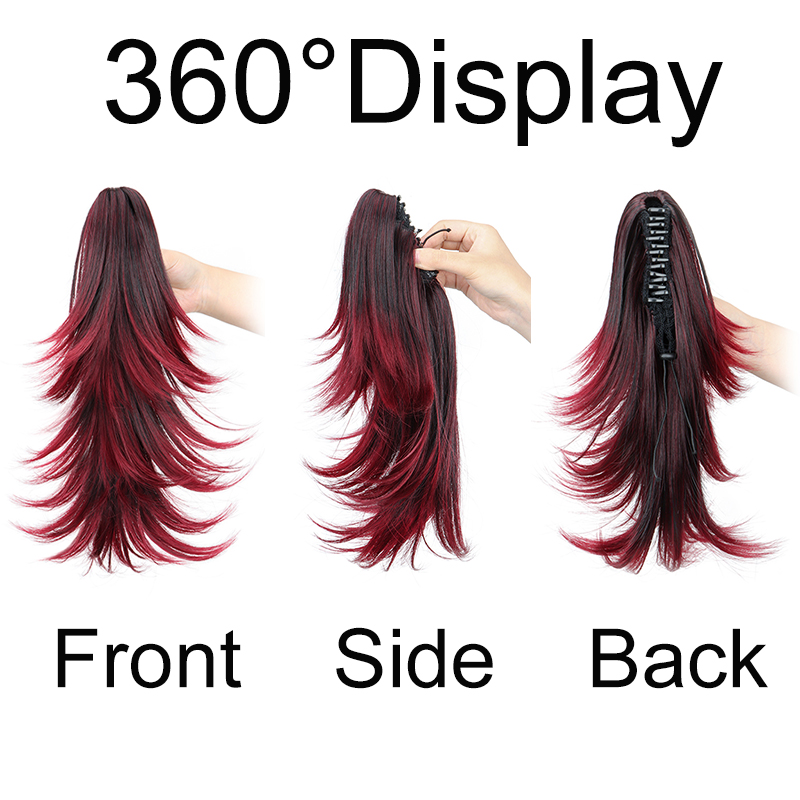14Inch Synthetic Short Curly L - Hair Claw Clip Set 评论和价格