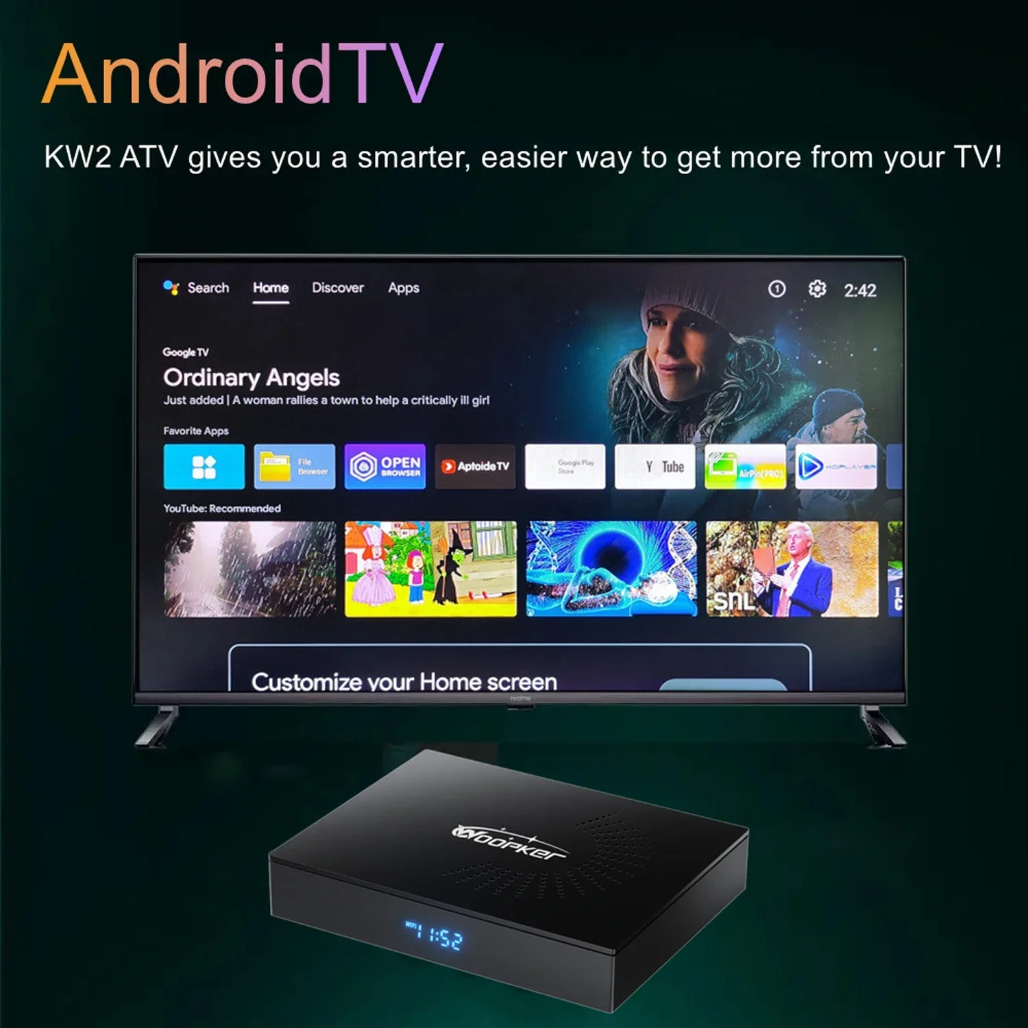 Woopker KW2 Android 14 TV Box  - Women Accessories Pandora 评论和价格