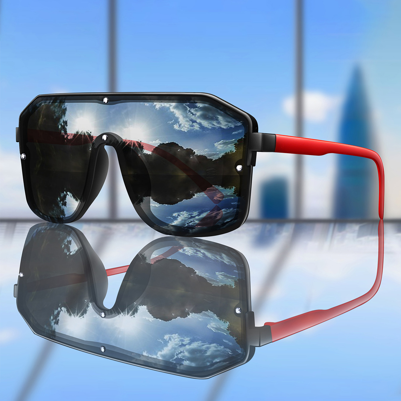 New Brand Square Big Frame Sun - Sunglasses Oversized Square 评论和价格