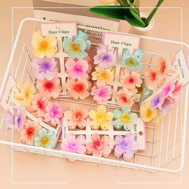 6Pcs Fashion Colorful Transpar - Hair Claw Clip Set 评论和价格