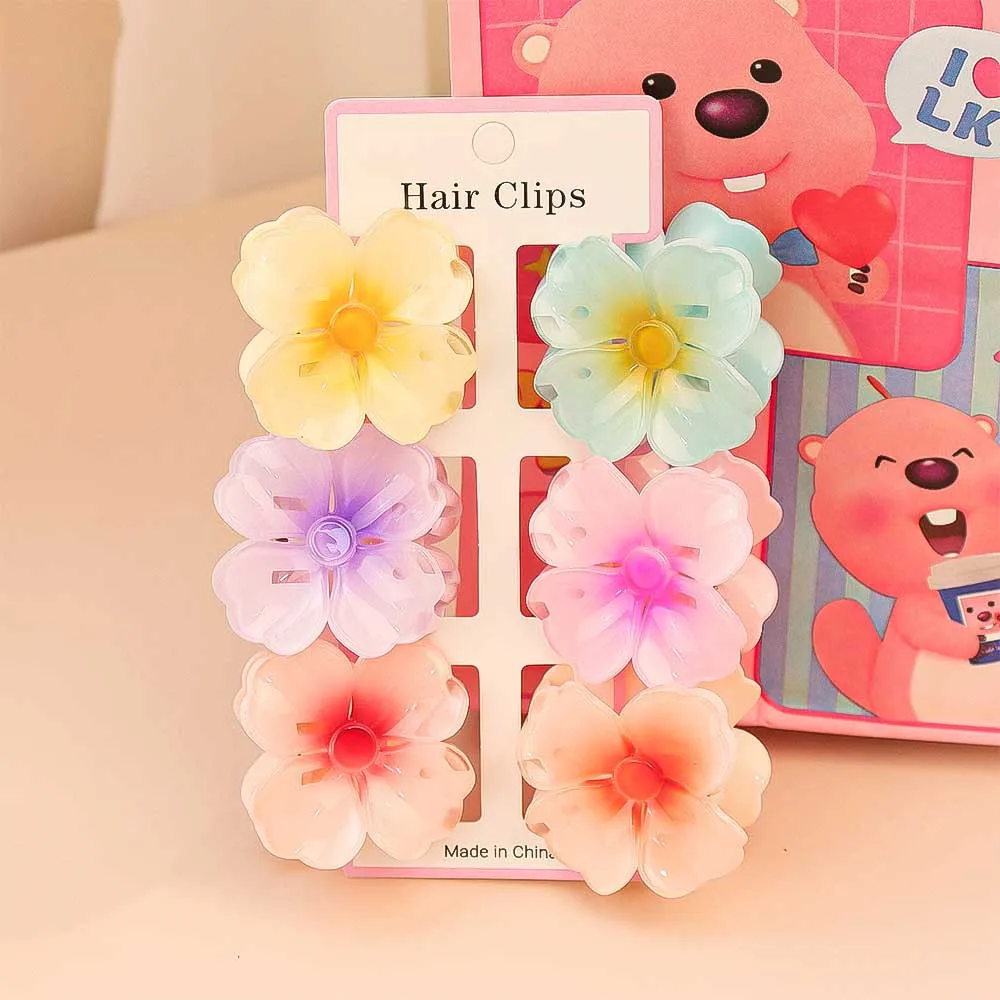 6Pcs Fashion Colorful Transpar - Hair Claw Clip Set 评论和价格