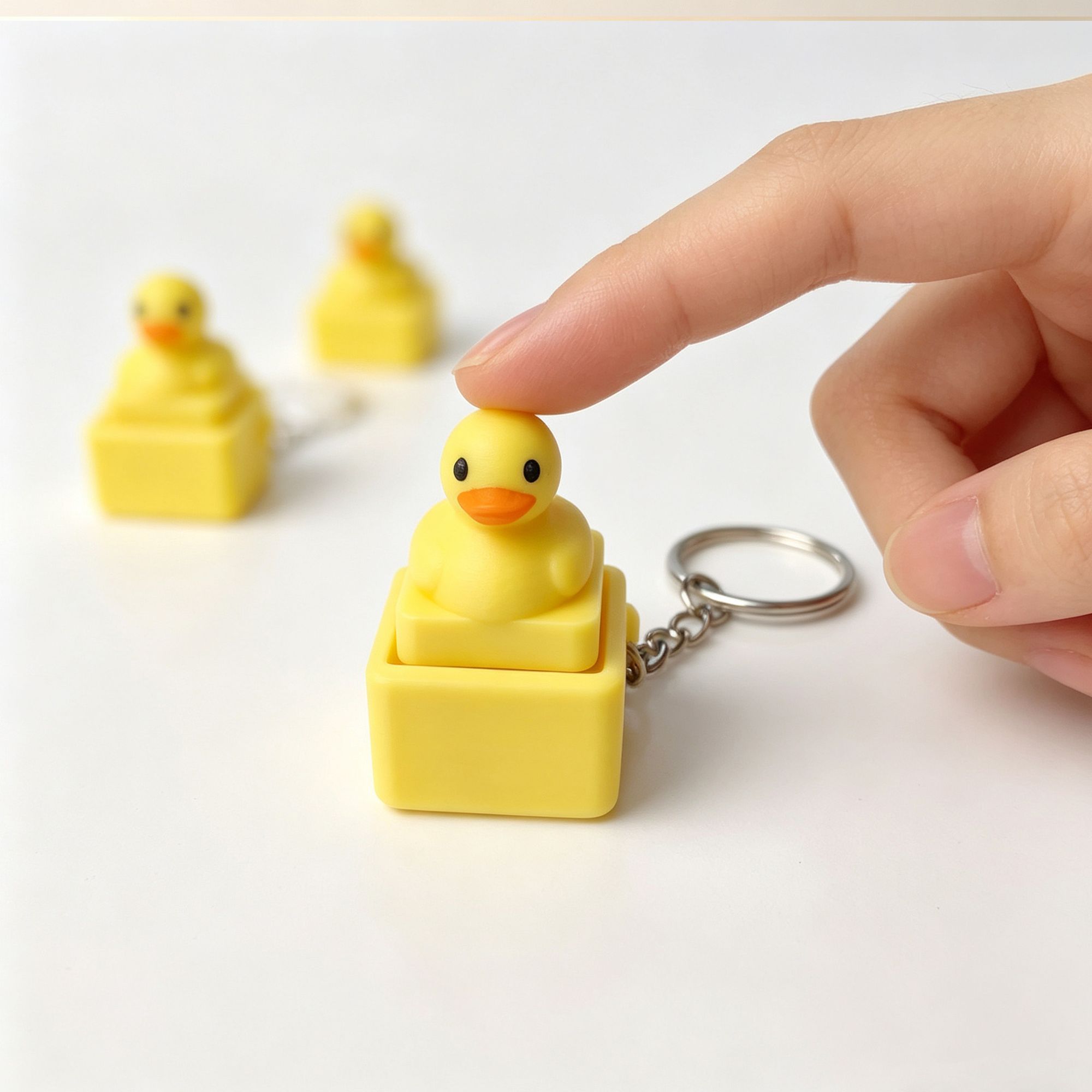 Cute Yellow Duck Press Keychai - Women'S Key Accessories 评论和价格