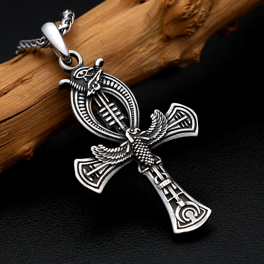Retro Eagle Ankh Cross Stainle - Women'S Eagles Accessories 评论和价格