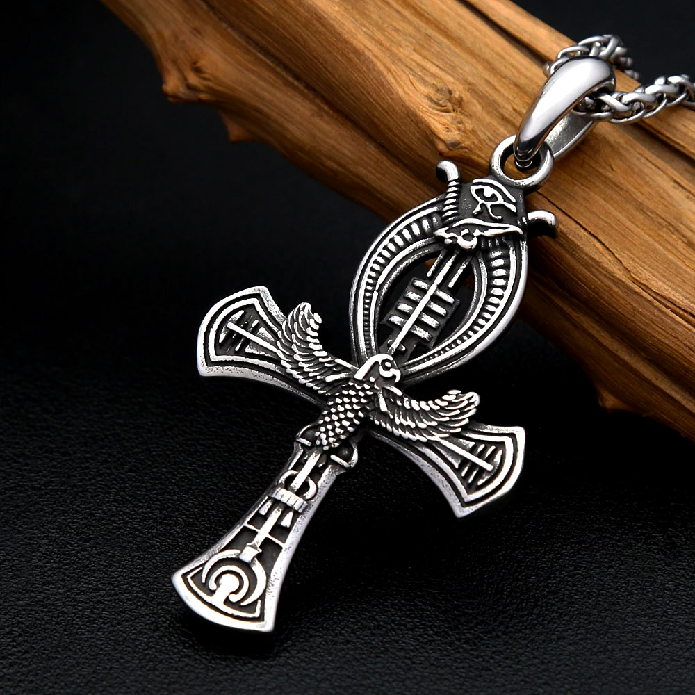 Retro Eagle Ankh Cross Stainle - Women'S Eagles Accessories 评论和价格