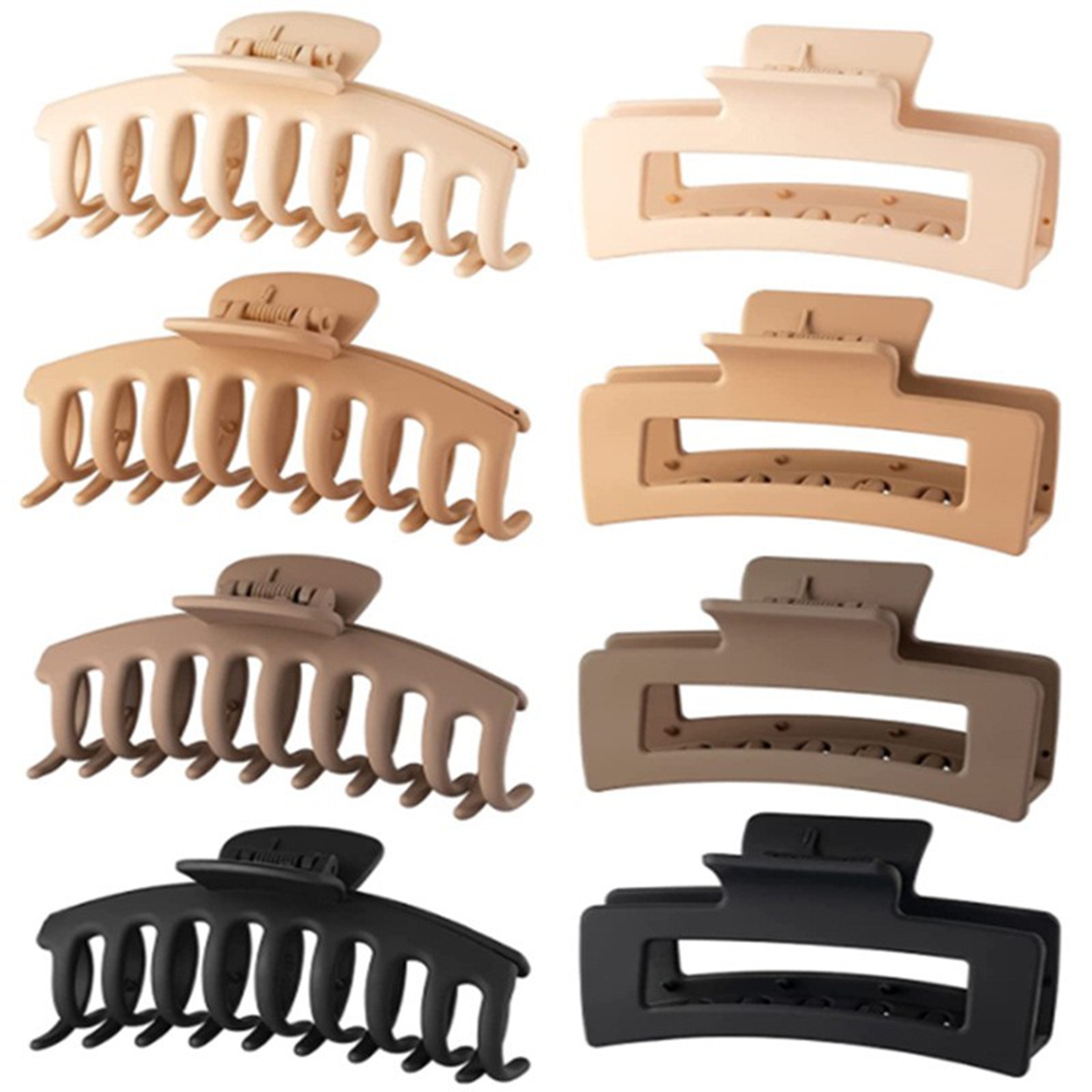 Black Hair Clips for Women - 8 - Hair Claw Clip Set 评论和价格