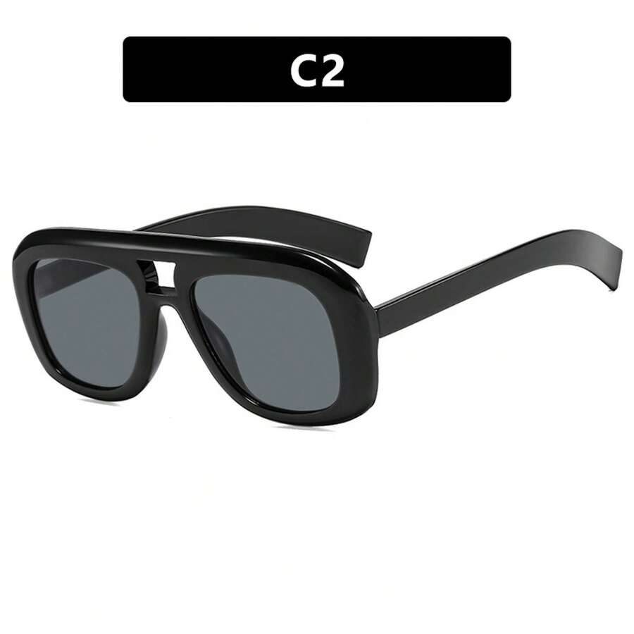 Double Bridge Oversized Square - Sunglasses Oversized Square 评论和价格