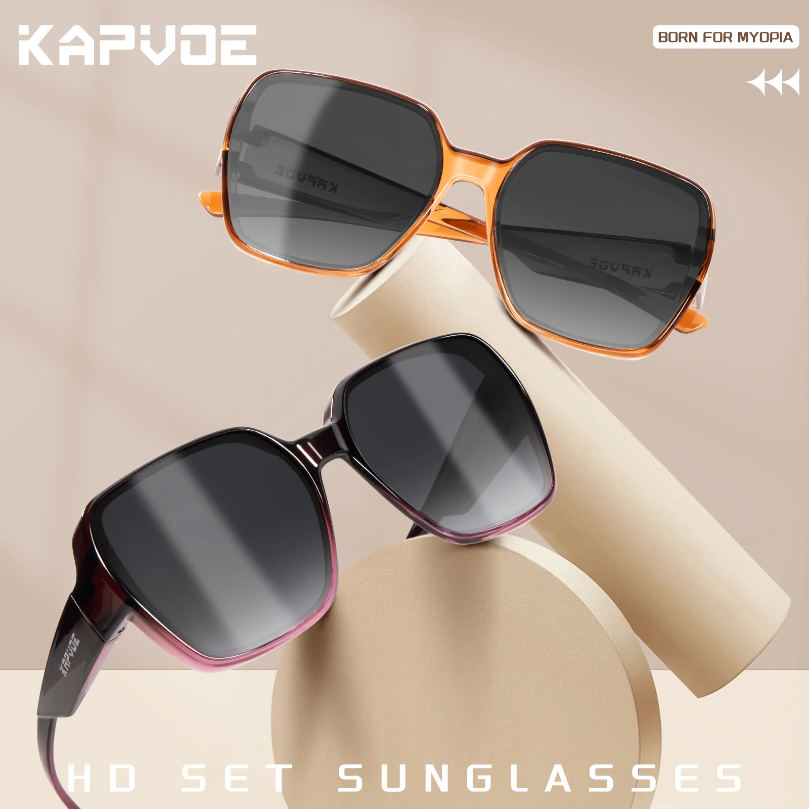 Kapvoe  Fitover Sunglasses Ove - Sunglasses Oversized Square 评论和价格