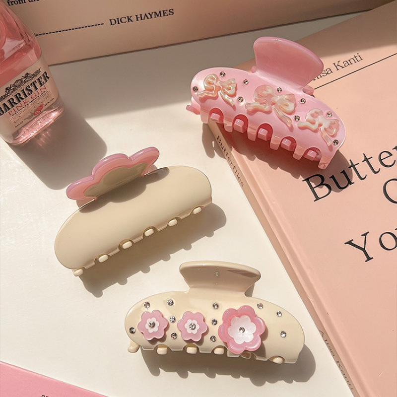 1pc acetate sweet rhinestone f - Hair Claw Clip Set 评论和价格