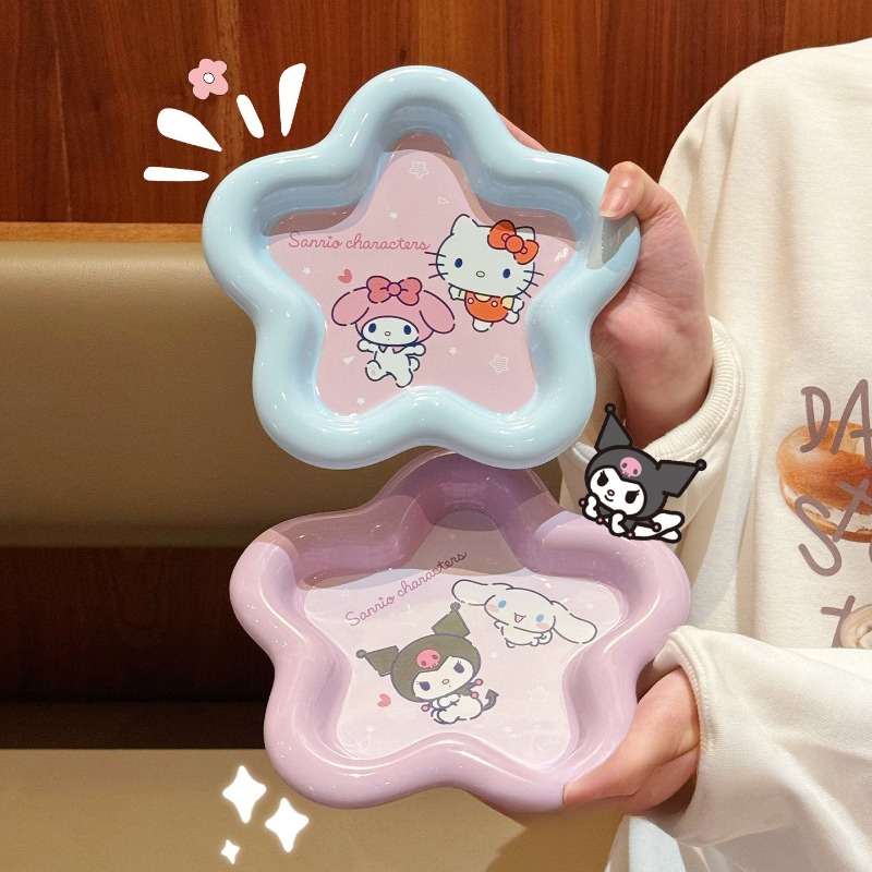 Cartoon Cat Print Ceramic Dinn - Women Accessories Combo 评论和价格