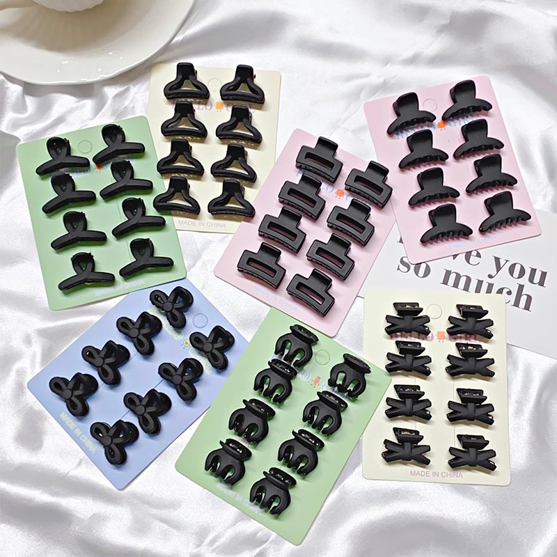 8pcs/set Black Colorful Geomet - Hair Claw Clip Set 评论和价格