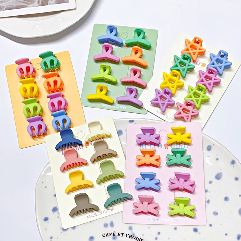8pcs/set Black Colorful Geomet - Hair Claw Clip Set 评论和价格