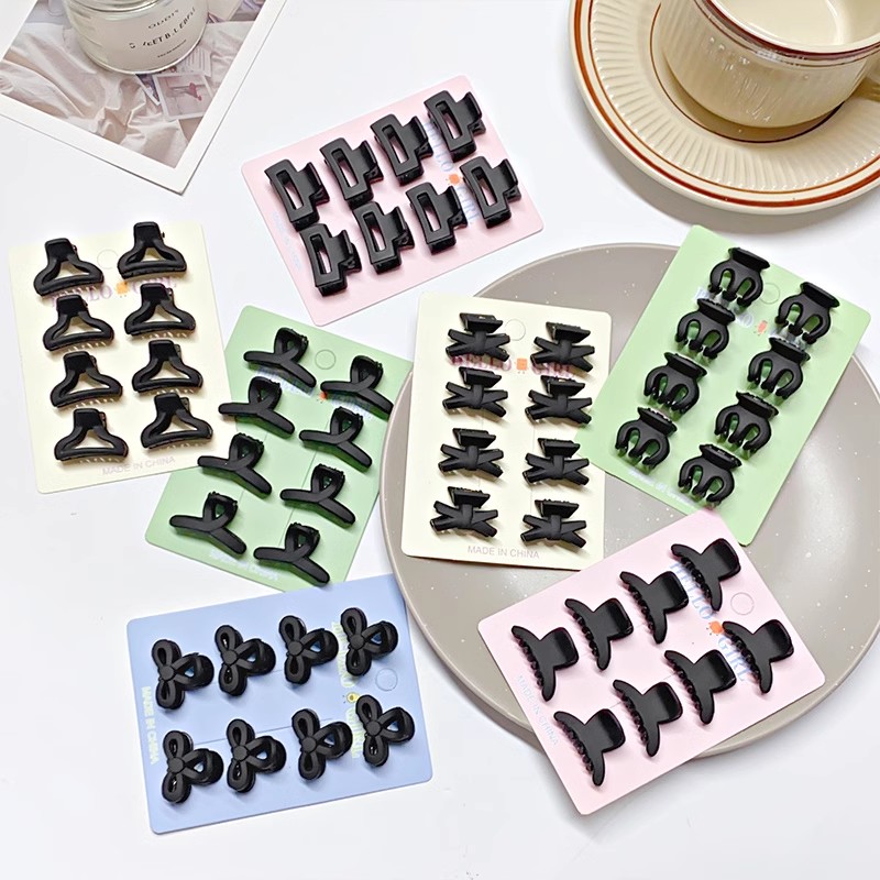 8pcs/set Black Colorful Geomet - Hair Claw Clip Set 评论和价格
