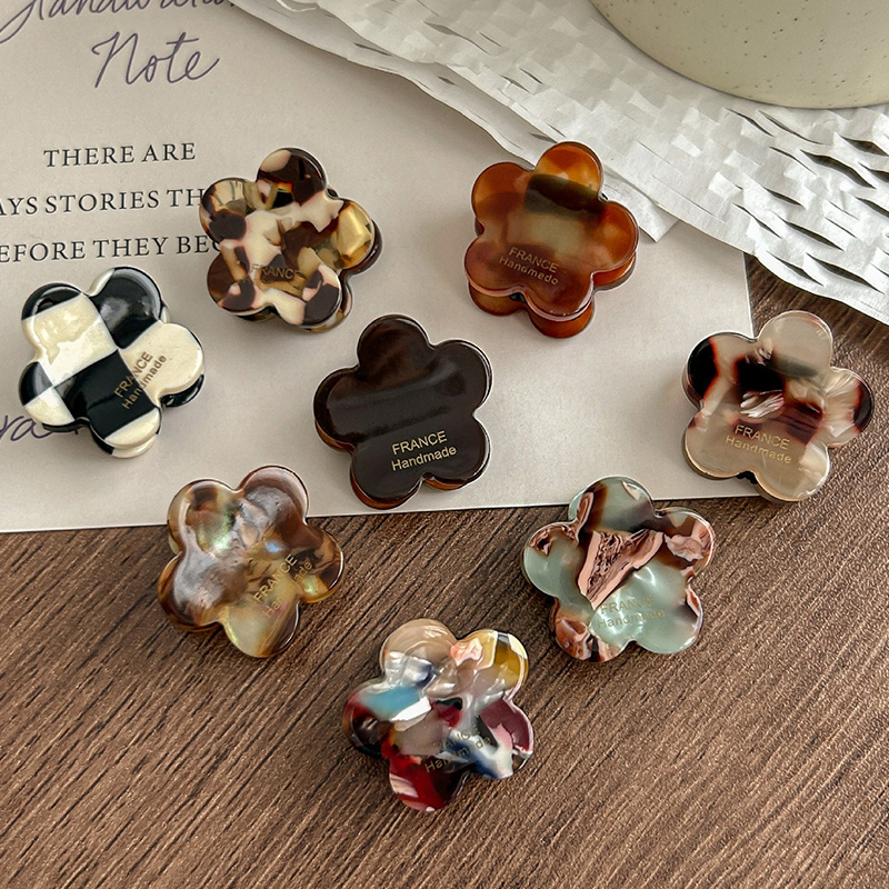 8Pcs/Set Cute Flower Acetate H - Hair Claw Clip Set 评论和价格
