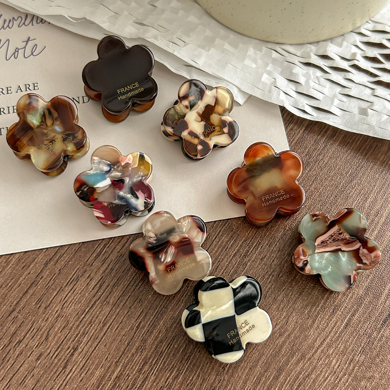 8Pcs/Set Cute Flower Acetate H - Hair Claw Clip Set 评论和价格