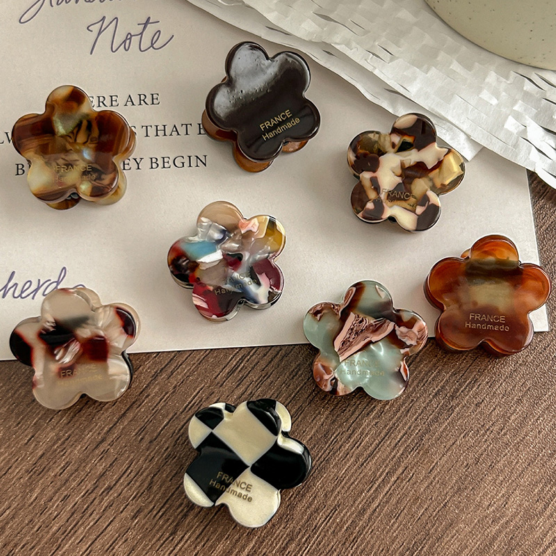 8Pcs/Set Cute Flower Acetate H - Hair Claw Clip Set 评论和价格